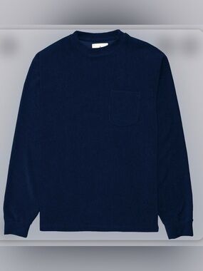La Paz Portugal Duarte Navy Long Sleeve velvet crew neck